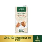 Sữa hạt Hạnh Nhân Hữu Cơ Australia s Own Organic vị cơ bản 1L không đường, không cholestorol, nhập khẩu trực tiếp từ Úc, không chứa chất bảo quản và chất chống đông, có chứng nhận hữu cơ từ Châu Âu