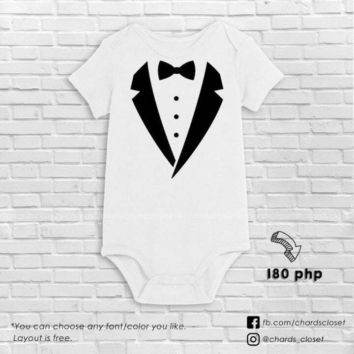 Tuxedo Print on Baby Onesie Lazada PH