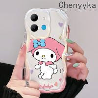 เคส Chenyyka สำหรับ Infinix Smart 6 HD Smart 6 Plus Smart 6 Plus Smart 7เคสการ์ตูนน่ารักสีชมพูเมโลดี้เนื้อครีมเคสโทรศัพท์โปร่งใสขอบเหมาะสำหรับเด็กผู้ชายและเด็กผู้หญิงเคสกันกระแทกเคสซิลิโคนอ่อนชัดเจน