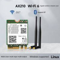 AX210 Tri Band Wireless Network Card Green PCB + Metal 2.4GHz/5GHz/6GHz 5374Mbps BT5.2 WiFi 6E Wireless Module 802.11AX Support MU-MIMO