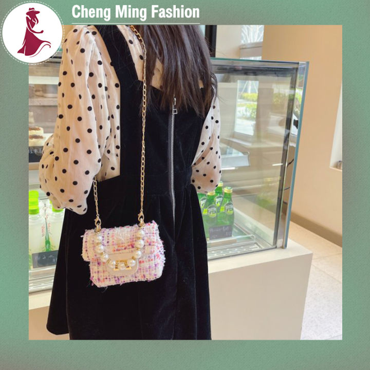 cheng-ming-สาวมุก-crossbody-กระเป๋าขนาดเล็กกระเป๋าสะพายข้างเด็ก-dompet-koin-เจ้าหญิงลำลอง