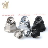 2/10x M3 M4 M5 M6 M8 M10 M12 Black Carbon 304 A2-70 Stainless Steel Hex Flange Nylon Insert Lock Nut Self-locking Nylock Locknut