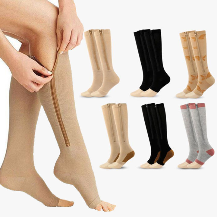 BETOP Compression Zip Sox Socks Stretchy Leg Support Zipper Medical ...