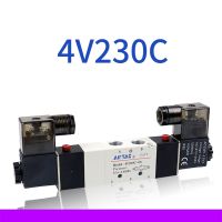 QDLJ-1pcs Pneumatic Parts 1/4 Ports 4v230c-08 Dc 12v 24v Ac 110v 220v 3 Position 5 Way Air Solenoid Valve