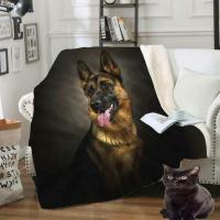 German shepherd dog dprint fashion fleece blanket / bed spread / Sherpa blanket