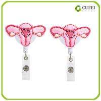 CUFEI 2pcs น่ารักน่ารักๆ ม้วนป้ายพยาบาล พับเก็บได้ ที่หนีบปากจระเข้ ม้วนป้าย ID อุปกรณ์เสริมเสริม ทนทานต่อการใช้งาน Lanyards นามบัตร ครูครู