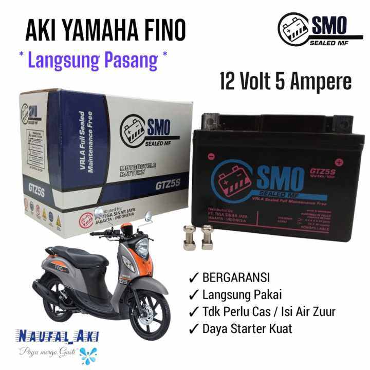 Aki Motor Yamaha Fino Sporty SMO GTZ5 aki kering Siap Pakai | Lazada