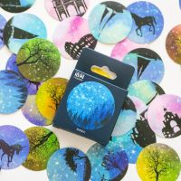 50 pcs/box Bright starry sky Decorative Mimi Round Stickers Scrapbooking Label Diary Stationery Album Phone Journal Planner Stickers Labels