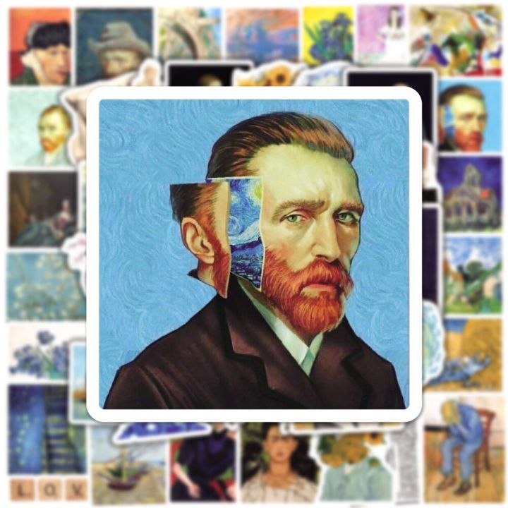 10-30-50pcs-famous-artist-work-van-gogh-aesthetic-stickers-car-guitar-motorcycle-luggage-suitcase-diy-classic-toy-sticker-gift-stickers-labels