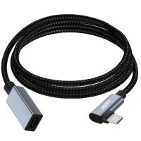 Kabel Ekstensi USB C Sudut Kanan Pendek Kabel Ekstensi USB 3.1 Tipe-c 480Mbps 20V/5A100W Kabel Ekstensi Pria Ke Wanita