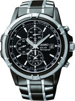 Seiko Mens SSC143 Stainless Steel Solar Watch with Link Bracelet