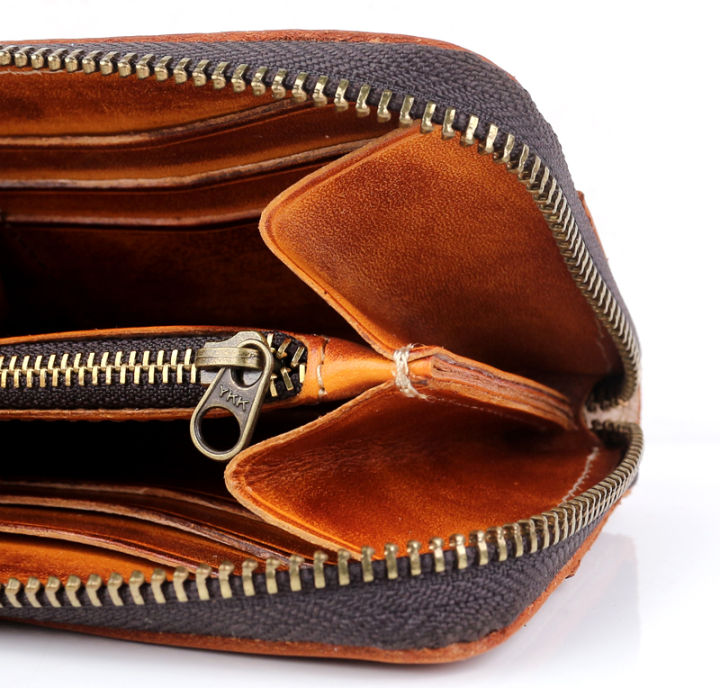munuki-กระเป๋าเงินซิปยาวรองเท้าผู้ชายหนังแท้วินเทจสำหรับผู้ชาย-กระเป๋าสตางค์กระเป๋าคลัทช์หนังเต็มรูปแบบหรูหราแบรนด์ดั้งเดิมสำหรับผู้ชายกระเป๋าเงินขนาดใหญ่พร้อมซิปช่องใส่เหรียญ-wz002ซองใส่บัตร
