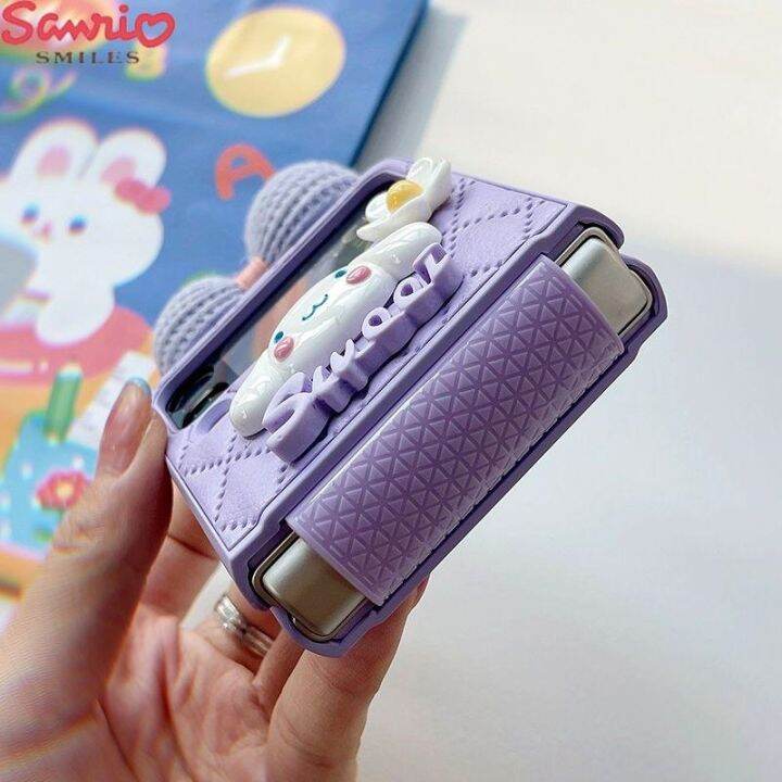 shine-electron-sanrio-cinnamoroll-เคสโทรศัพท์-samsung-galaxy-สำหรับ-z-flip-3-4-5g-zflip3-flip3-zflip4-flip4การ์ตูน-zflip-เปลือกที่สร้างสรรค์น่ารัก