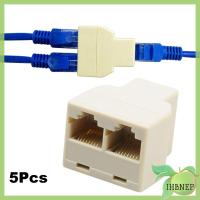 IHBNEP 5ชิ้น1ถึง2แบรนด์แบบสากลพอร์ตเชื่อมต่ออะแดปเตอร์ RJ45แยกสายเคเบิลเครือข่าย CAT5/CAT6