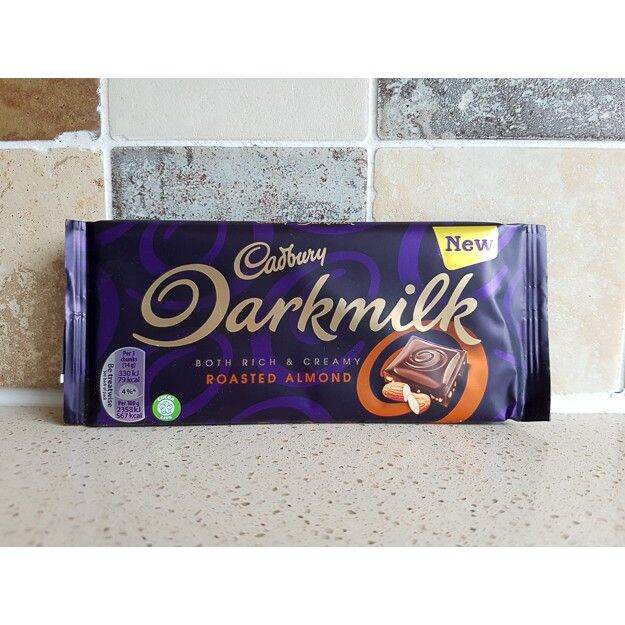 import-foods-cadbury-dark-milk-roasted-almond-85g-แคดเบอรี-ดาร์กมิลค์-ผสมอัลมอนด์คั่ว-85-กรัม