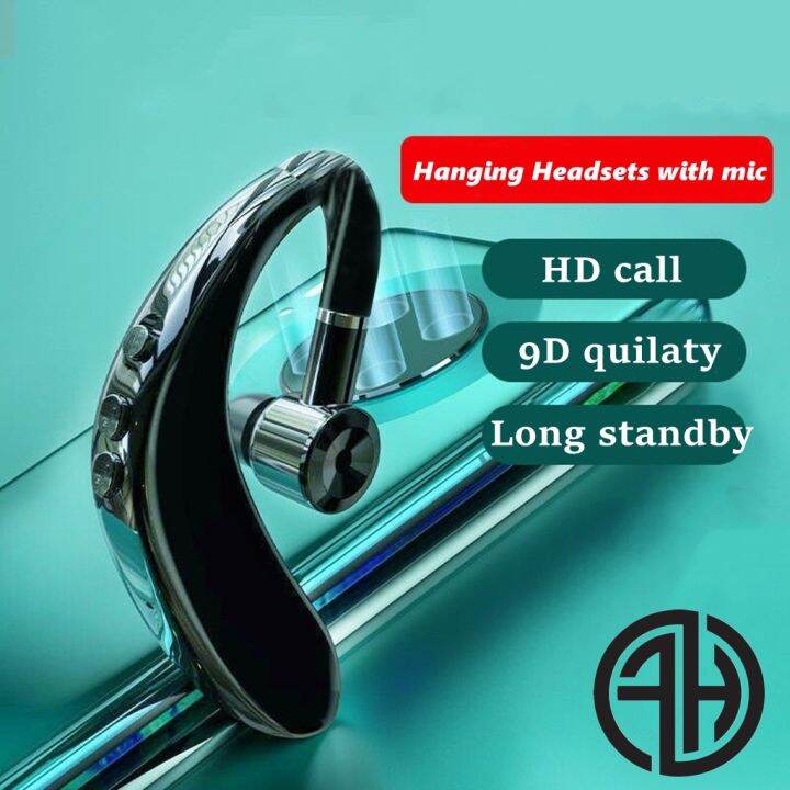 Bluetooth Earphones Wireless Hanging Headsets HD MIC Handsfree Business