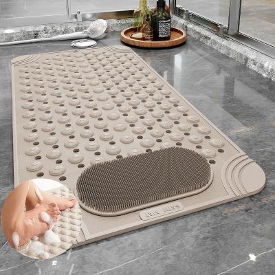 【LZ】bianyotang672 Shower Bath Mat Foot Massager With Non-Slip Suction Cups Bathroom Mat Silicone Suction Cup Massage Brush For Bathroom Use