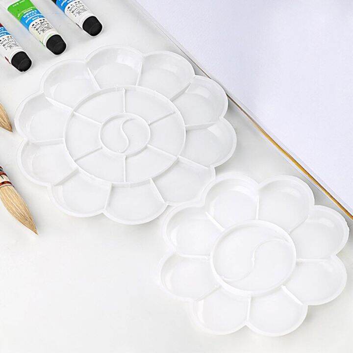 plastic-round-oval-palette-art-drawing-tray-color-palette-white-painting-pallet-for-watercolor-gouache-chinese-painting-supplies