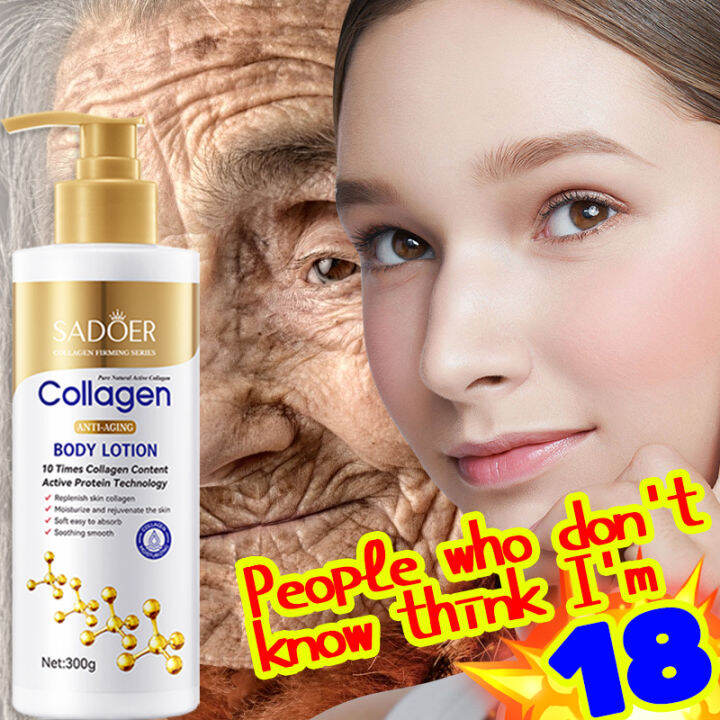 100 SADOER Collagen Whitening Beauty Lotion (300g) Collagen Skin Body