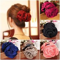 Hair Rose Claw Fashion Korean Style Cute Women Beauty Chiffon Jaw Claws Barrette Clip Bow Flower Hair Decoration