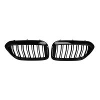 2Pcs Car Style Gloss Black Front Kidney Double Slat Grille for-BMW 5 Series G30 2017-2019