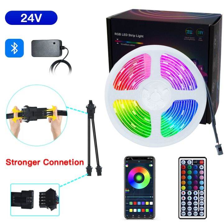 led-strip-light-bluetooth-rgb-led-ribbon-24v-5050smd-led-tape-10m-25m-diode-tape-lights-for-room-decor-tv-backlight-3d-printer-led-strip-lighting