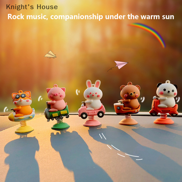 knights-house-ตุ๊กตาตัวการ์ตูนรูปหมีกระต่ายอุปกรณ์เสริมสำหรับรถยนต์แผงหน้าปัดรถรูปหมูน่ารักสำหรับตกแต่งของขวัญคู่รักสำหรับเด็กผู้หญิง