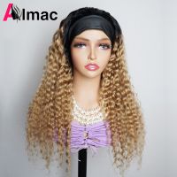 【YD】 1B 27/30 Honey Ombre Blonde Headband Deep Human Hair Wigs Glueless Machine Made Wig