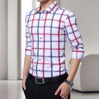 Mens Long Sleeve Checkered Shirt เสื้อเชิ้ตผู้ชาย แขนยาว