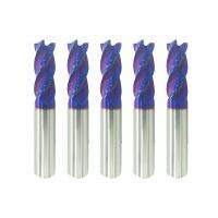 10PCS 4 ขลุ่ย HRC65 Blue Nano Tungsten Steel Square Milling Cutter Router Bit สําหรับเหล็กกล้าคาร์บอนโลหะผสมสแตนเลส