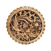 Woodcarving round small pendant decoration fragrant solid wood hollow carving antique small crafts