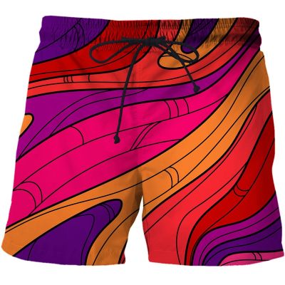 New Abstract pattern 3D Print Mens Beach Shorts Summer  Shorts Fashion Streetwear Personality Men  Short 2023