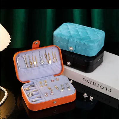 Jewelry Box Box Earring Travel Jewelry Bilayer Portable PU