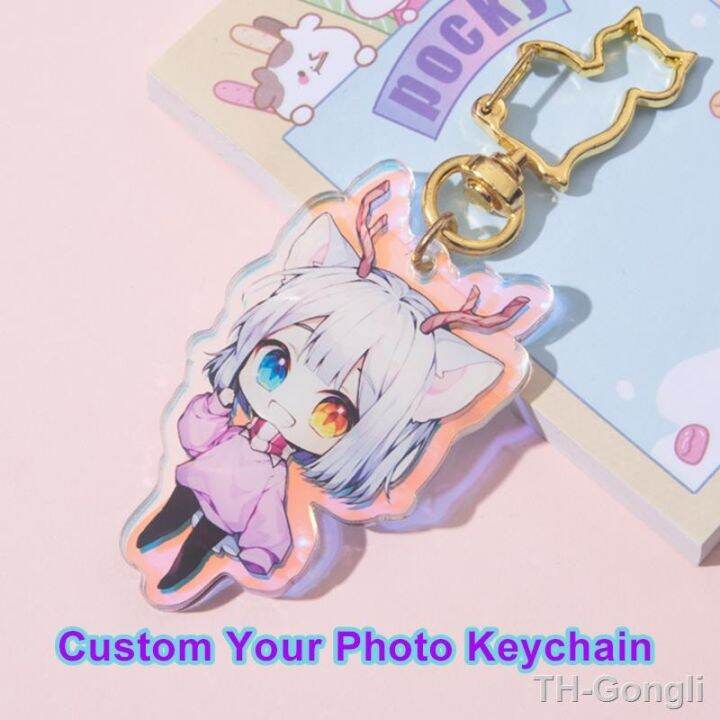 hot-custom-keychains-cartoon-llavero-chain-photo-anime-charms-hologram-personalized-designer