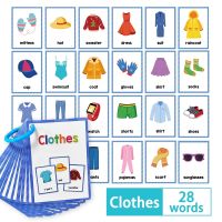 Children Learning Clothes English Words Flashcards Educational Toys Learning Cards English Flash Cards for Kids Homeschool Supplies Teaching Aid