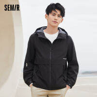 Semir เสื้อโค้ทสั้นสำหรับผู้ชายกันน้ำกันลมฤดูใบไม้ผลิ2023บุคลิกแฟชั่นเรียบง่ายมีฮู้ดสำหรับผู้ชาย