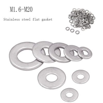 5-100PCS Plain Washer Size M1.6 M2 M2.5 M3 M4 M5 M6 M8 M10 M12 M14 M16 M18 M20 304 Stainless Steel Flat Washer And Flat Washer