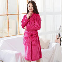 Fsyew74wgyi สักหลาด Nightgown ฤดูใบไม้ร่วงและฤดูหนาวหนาขนแกะปะการังเสื้อคลุมอาบน้ำคู่บริการบ้านผู้ชายและผู้หญิงชุดนอนยาวและไขมัน