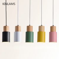 Designer Nordic Wire Chandelier Simple Wooden Pendant Lights LED Hang Lamp Colorful Fixture Kitchen Bar Ho Home Indoor Decor