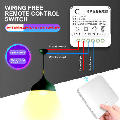 Jiuch รีโมทคอนโทรล220V สวิตช์อัจฉริยะวงจรเดี่ยวสวิทชิ่งเพาเวอร์ซัพพลายเปิด/ปิดอุปกรณ์ในครัวเรือนโคมไฟ DIY การปรับเปลี่ยน433โมดูล RF หลายการรับส่งข้อมูลหลายอันและการรับสัญญาณหลายอัน