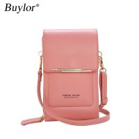 ZZOOI Buylor Touch Screen Mobile Phone Shoulder Bags for Women Mini Card Holder Wallet Coin Purse Soft Leather Crossbody Female Bag