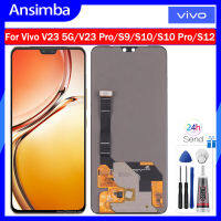 Ansimba หน้าจอ OLED สำหรับ Vivo V23 5G V2130/V23 Pro V2132/Vivo S9/S10/S10 Pro/S12ชุดดิจิไทเซอร์ LCD หน้าจอสัมผัสสำหรับ Vivo V23 5G V2130 V23 V2132โปร S10 S10โปร lcd S12