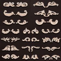 【YF】❈  2PC Wood Decoration Carving Onlays Appliques Decals for Figurine Crafting