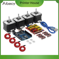 Aibecyแผ่นป้องกันCNC V3.0บอร์ดขยายสำหรับเครื่องพิมพ์UNO R3คณะกรรมการ4 * A4988ไดร์เวอร์4*4401ชุดมอเตอร์สตาร์ทพร้อมฮีทซิงค์สายUSBสำหรับเครื่องพิมพ์3DPrinter House