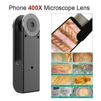 400X Microscope Lens for iPhone Samsung Xiaomi Huawei Phone HD Shoot Lens High Magnification LED Light Easy Use Magnifying Glass