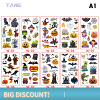 ?【Lowest price】TANG 10pcs ฮาโลวีนกันน้ำชั่วคราวสติกเกอร์รอยสักสำหรับเด็กตกแต่งปาร์ตี้