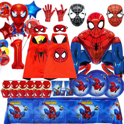3D Spiderman ลูกโป่งซูเปอร์ฮีโร่ Spiderman Theme งานเลี้ยงวันเกิดชุดถ้วยกระดาษลูกโป่งฟอยล์อลูมิเนียม Air Globos-iewo9238