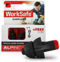 อุปกรณ์ป้องกันการได้ยิน Alpine ปลั๊กอุดหูแบบใช้ซ้ำได้จาก Alpine WorkSafe - ปลั๊กอุดหูป้องกันการได้ยินสำหรับการทำงานและงาน DIY - ปลั๊กอุดหูแบบก่อสร้างพร้อมสายนิรภัยฟรี - อุปกรณ์ป้องกันหูที่ไม่ก่อให้เกิดอาการแพ้ที่สะดวกสบาย