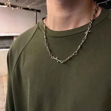 Men's barbed sale wire necklace