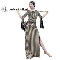 【YD】 Baladi Saidi Costume Robe Set Strip Sequin Performance Egyptain Dancewear With Hair Band